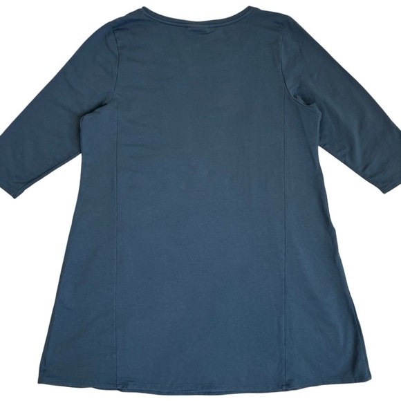 J. Jill‎ Pure Jill Womens Scoop Neck A-Line Dress Pima Cotton Ocean Blue Sz L - Picture 15 of 16